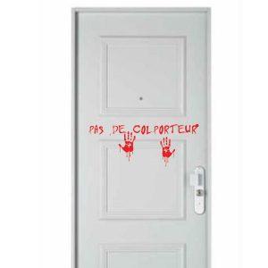 Lettrage D-001 – pas de colporteur, Vinyle humoristique pour votre porte d’entrée