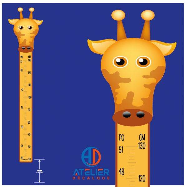 Échelle de croissance de girafe - jaune